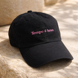 Boné Lifestyle - Turma - "Tempo é luxo" - Preto e Rosa